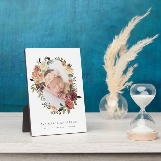 素朴開花ベビー写真 フォトプラーク (側面)