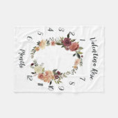 素朴開花月次ベビーマイルストーン フリースブランケット (正面(横))