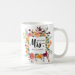 素朴開花未来結婚のMRSタイポグラフィ コーヒーマグカップ
