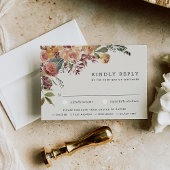 素朴開花水の色のフローラ結婚の食事の選択 出欠カード