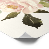 素朴開花水彩フローラ結婚の歓迎 ポスター (角)