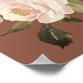 素朴開花水彩フローラ結婚の歓迎 ポスター (角)