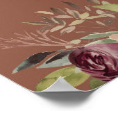 素朴開花水彩フローラ結婚の歓迎 ポスター (角)