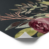 素朴開花水彩フローラ結婚の歓迎 ポスター (角)