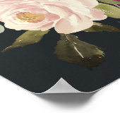 素朴開花水彩フローラ結婚の歓迎 ポスター (角)