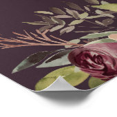 素朴開花水彩フローラ結婚の歓迎 ポスター (角)