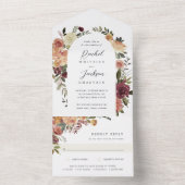 素朴開花水色フローラ結婚 オールインワン招待状 (内側)