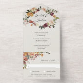 素朴開花水色フローラ結婚 オールインワン招待状 (内側)