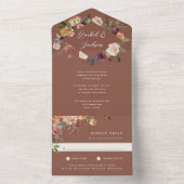 素朴開花水色フローラ結婚 オールインワン招待状 (内側)