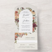 素朴開花水色フローラ結婚 オールインワン招待状 (内側)