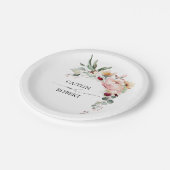 素朴開花秋の結婚式 ペーパープレート (アングル)