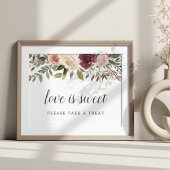 素朴開花結婚のデザートバー標識 ポスター