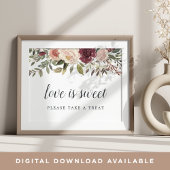 素朴開花結婚のデザートバー標識 ポスター