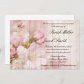 素朴開花 |さくらんぼ結婚の花 招待状 (正面/裏面)