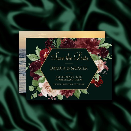 素朴開花 |テラコッタ&マルサラレッドリース セーブザデート