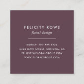 素朴開花 |フローラフレーム スクエア名刺 (裏面)
