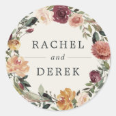 素朴開花 |フローラ結婚リース ラウンドシール (正面)