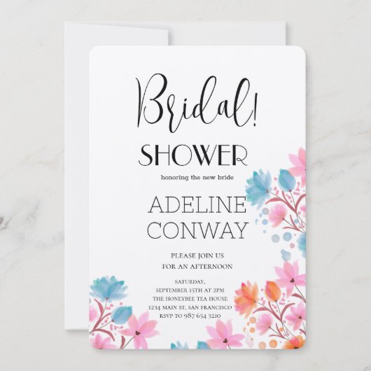 素朴開花&ブライダルドリームズ 招待状 (正面)