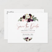 素朴開花、ブルゴーニュの花の保存日付 ポストカード (正面/裏面)