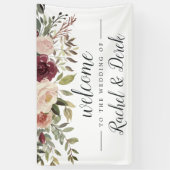 素朴開花 |水彩フローラ結婚の歓迎 横断幕 (縦)