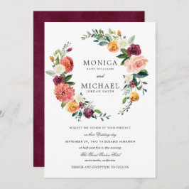 素朴開花 |秋のフローラリース結婚ズ 招待状