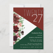 素朴開花 | Colorblock TerracottaとMarsala 招待状 (正面)