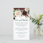 素朴開花 | TerracottaとMarsalaの赤い写真 サンキューカード (スタンド正面)