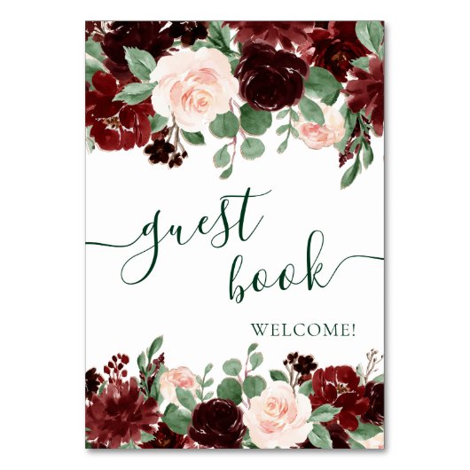 素朴開花 | TerracottaとMarsala Guest Book テーブルナンバー (正面)