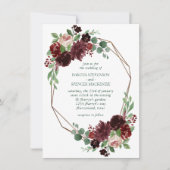 素朴開花 | TerracottaとMarsala Red Bouquet 招待状 (正面)