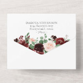 素朴開花 | TerracottaとMarsala Red Entree オールインワン招待状 (裏面)