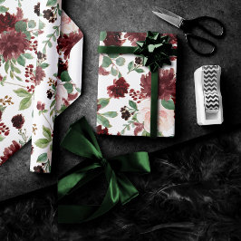 素朴開花 | TerracottaとMarsala Red Pattern ラッピングペーパー