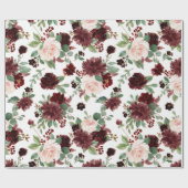 素朴開花 | TerracottaとMarsala Red Pattern ラッピングペーパー (フラット)