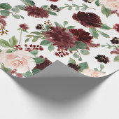 素朴開花 | TerracottaとMarsala Red Pattern ラッピングペーパー (角)