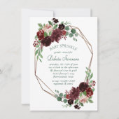 素朴開花 | Terracotta Marsalaベビー散水 招待状 (正面)