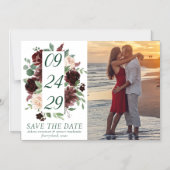 素朴開花 | Terracotta Marsala日付を保存 マグネット招待状 (正面)