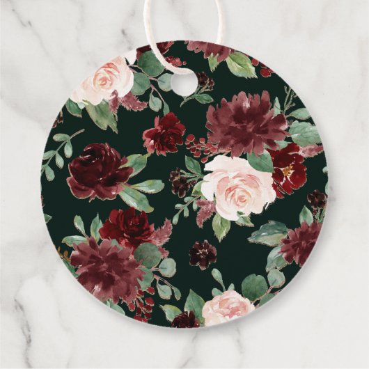 素朴開花 | Terracotta Marsala Love and 感謝してい フェイバータグ (裏面)