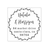 素朴離れ国のリース結婚の住所 ラバースタンプ (インプリント)