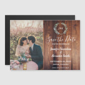 素朴離れBarn wood photo Save the Date マグネット招待状 (正面/裏面)