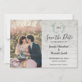 素朴離れBarn wood photo Save the Date マグネット招待状