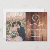 素朴離れBarn wood photo Save the Date マグネット招待状 (正面)