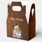 素朴雪だるま&ソックスのクリスマスのお願い箱 フェイバーボックス (オープン)