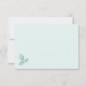 素朴青お洒落結婚フローラ サンキューカード (裏面)