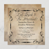 素朴食べヴィンテージ結婚したBe結婚 S 招待状 (正面/裏面)