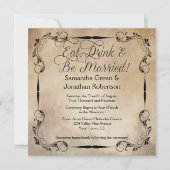 素朴食べヴィンテージ結婚したBe結婚 S 招待状 (正面)