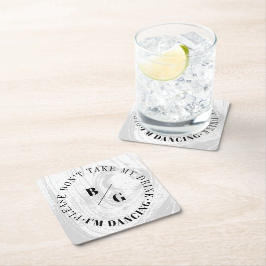 素朴飲み物は飲まない踊り スクエアペーパーコースター (インサイチュ)