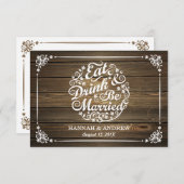 素朴飲み物を食べ、結婚したがありまR.S.V.P.を結婚します 出欠カード (正面/裏面)