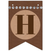 素朴馬フェイク革パーソナライズされた誕生日 バンティングフラッグ (第2の旗)