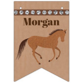 素朴馬フェイク革パーソナライズされた誕生日 バンティングフラッグ (第1の旗)