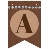 素朴馬フェイク革パーソナライズされた誕生日 バンティングフラッグ (第3の旗)