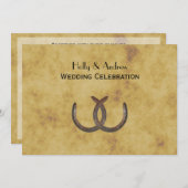 素朴馬動揺して靴BG H結婚ズ 招待状 (正面/裏面)